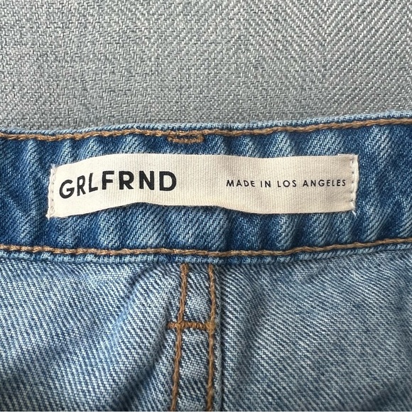 NWT GRLFRND Karolina High Rise Straight Crop Jeans Point Loma Distressed button - Picture 9 of 16